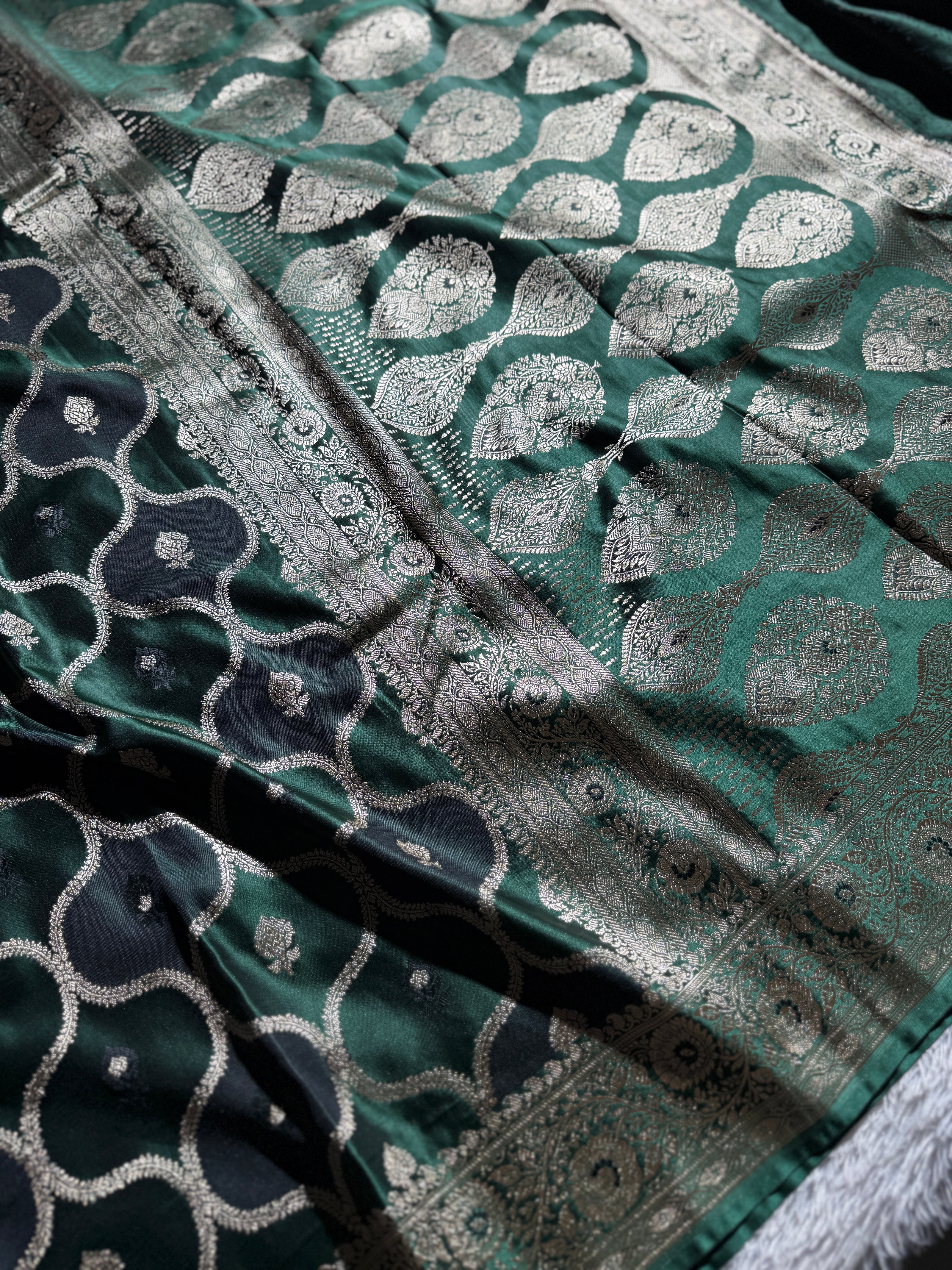 BANARASI MASHRU KATAN SILK SAREE RANGKAT DESIGN HN120