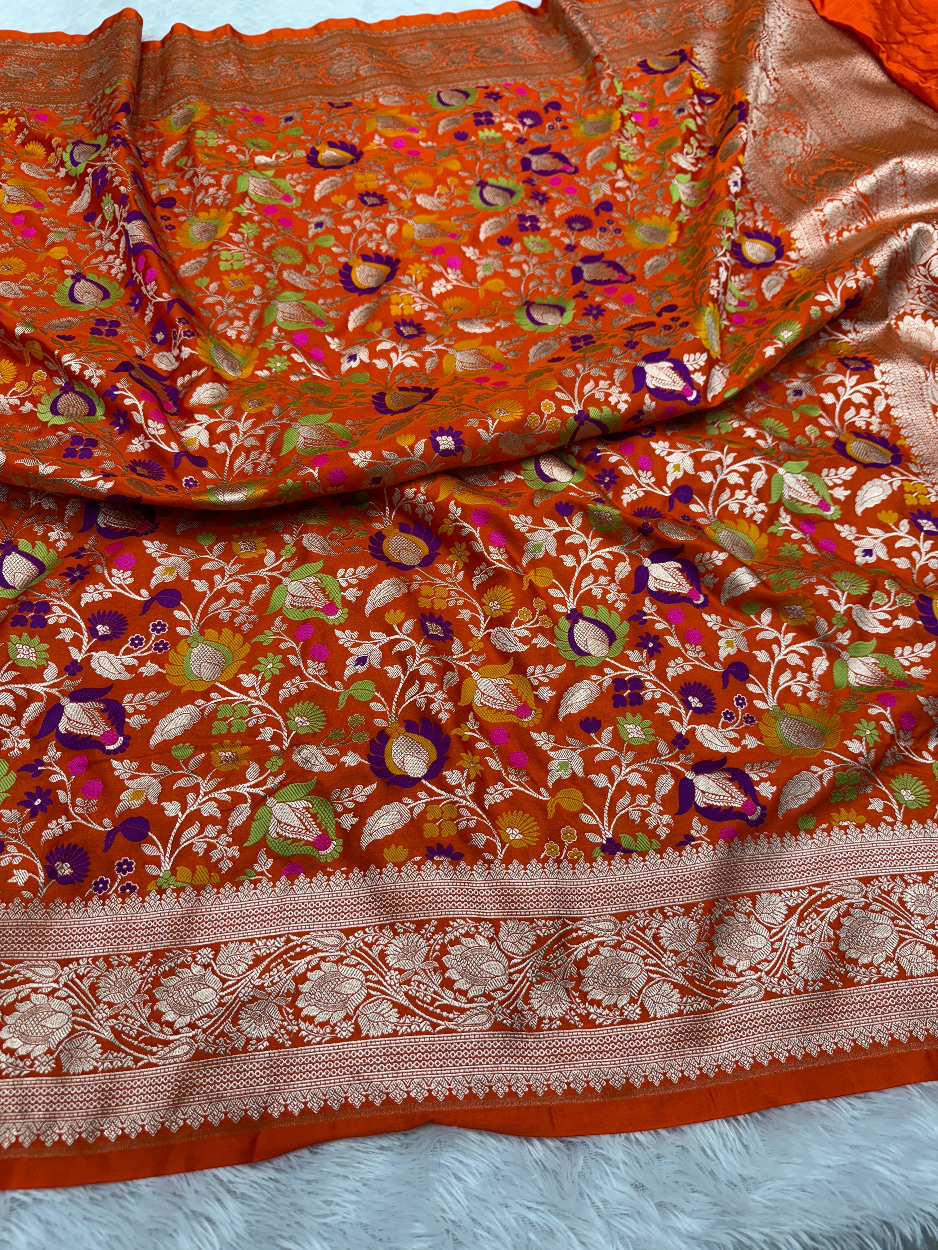 Banarasi Mashru katan silk saree Menakari Work hn140