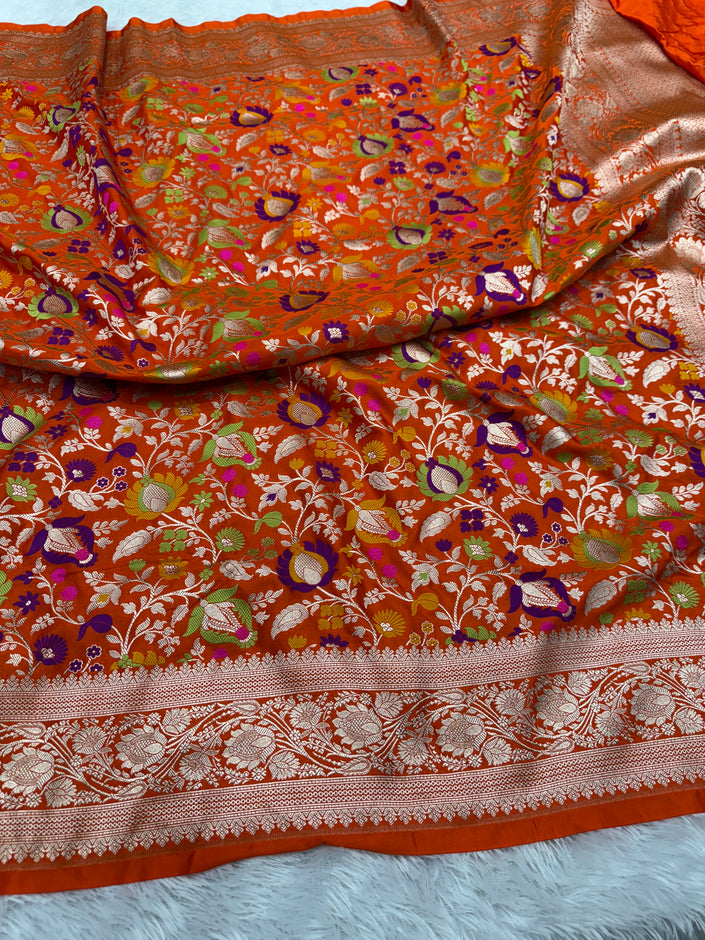 Banarasi Mashru katan silk saree Menakari Work hn140