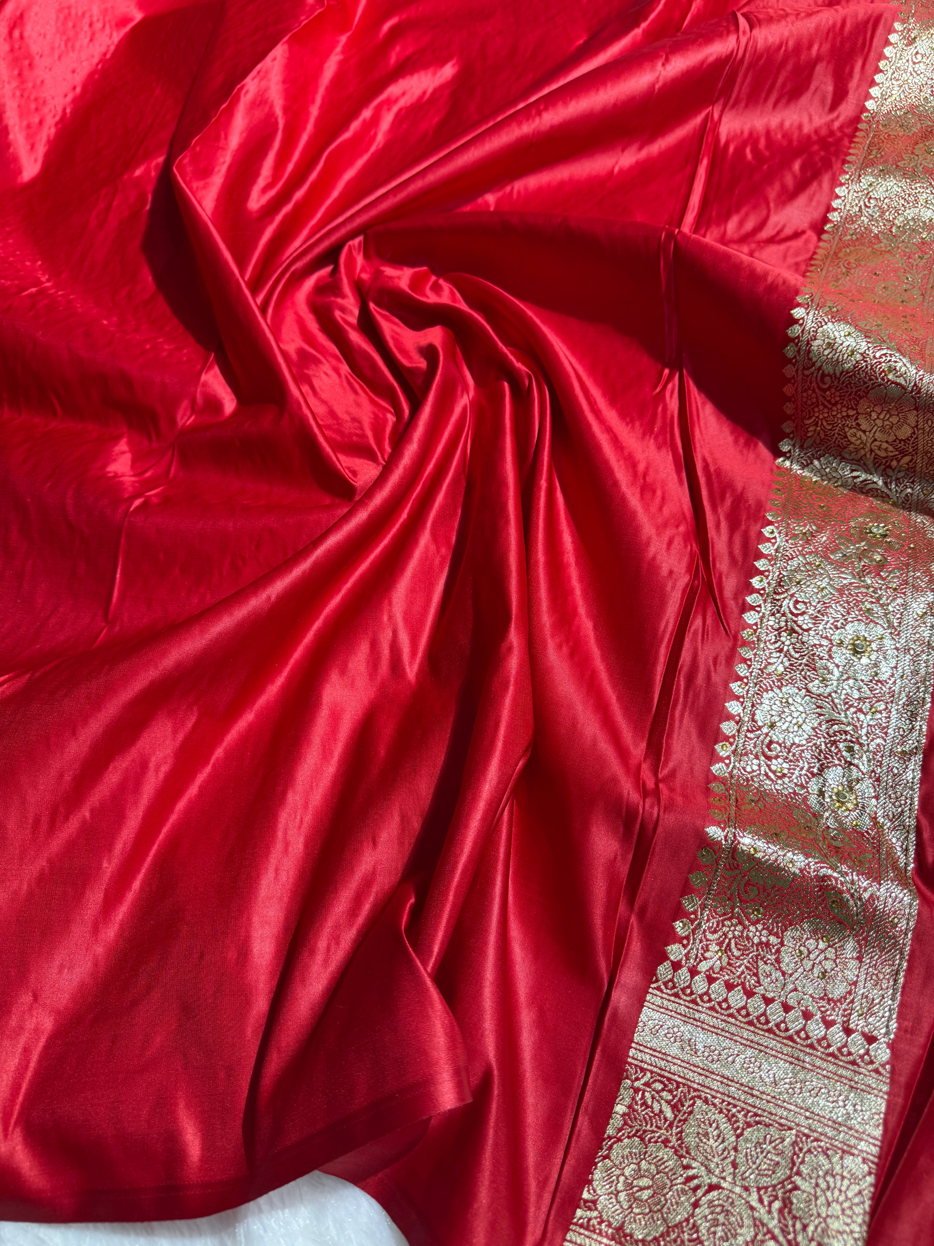 BANARASI SATIN SILK SAREE BRIDAL DESIGN