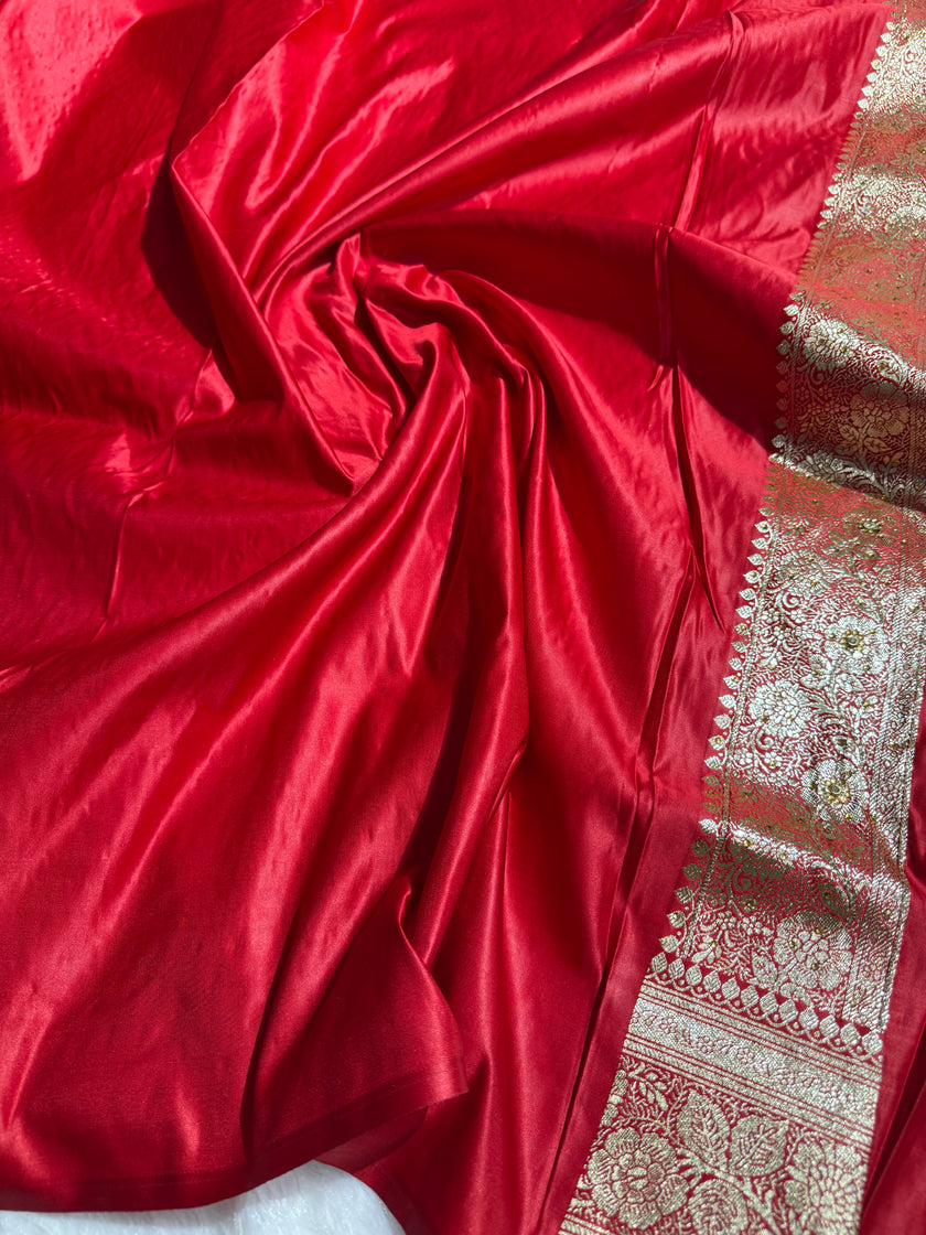 BANARASI SATIN SILK SAREE BRIDAL DESIGN