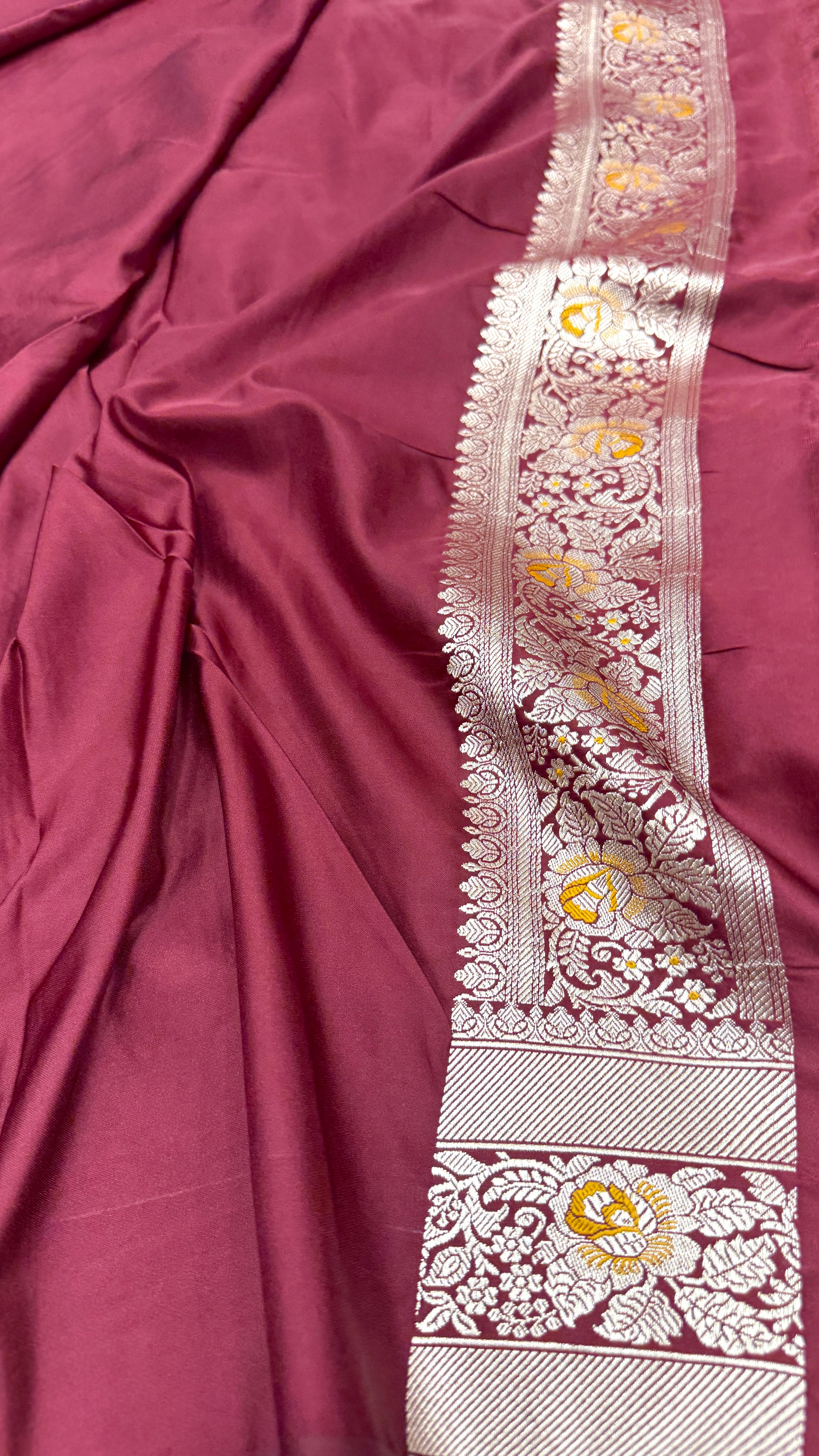 BANARASI MASHRU KATAN SILK SAREE MENAKARI WORK HN101