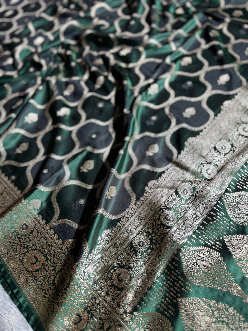 BANARASI MASHRU KATAN SILK SAREE RANGKAT DESIGN HN120