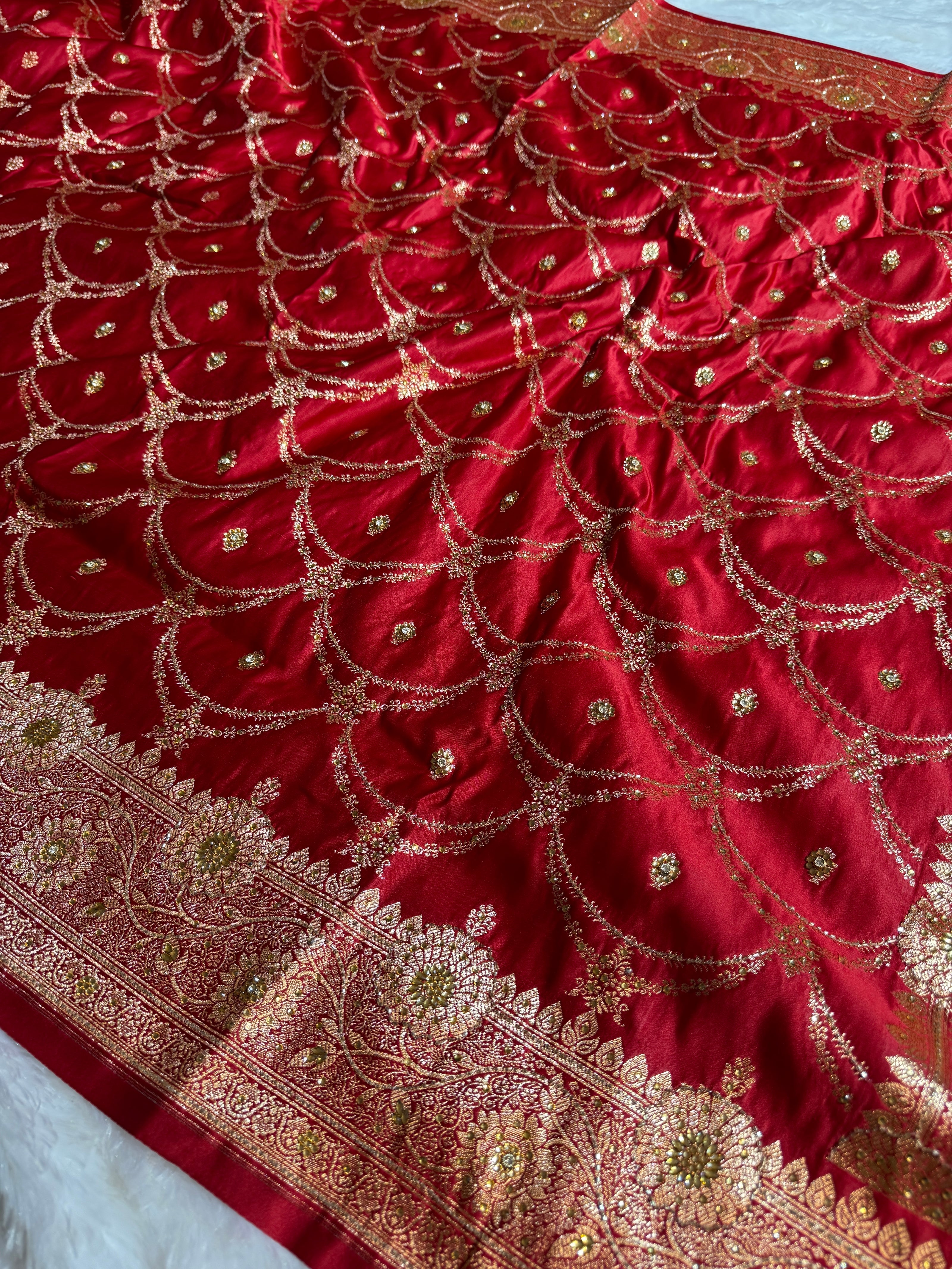 BANARASI SATIN SILK SAREE BRIDAL DESIGN HN600