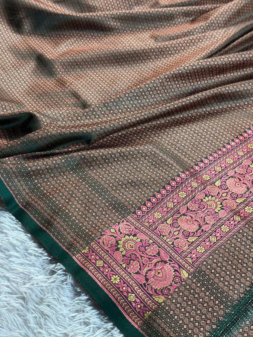 BANARASI JAMAWAR TANCHUI KATAN SILK SAREE JM001