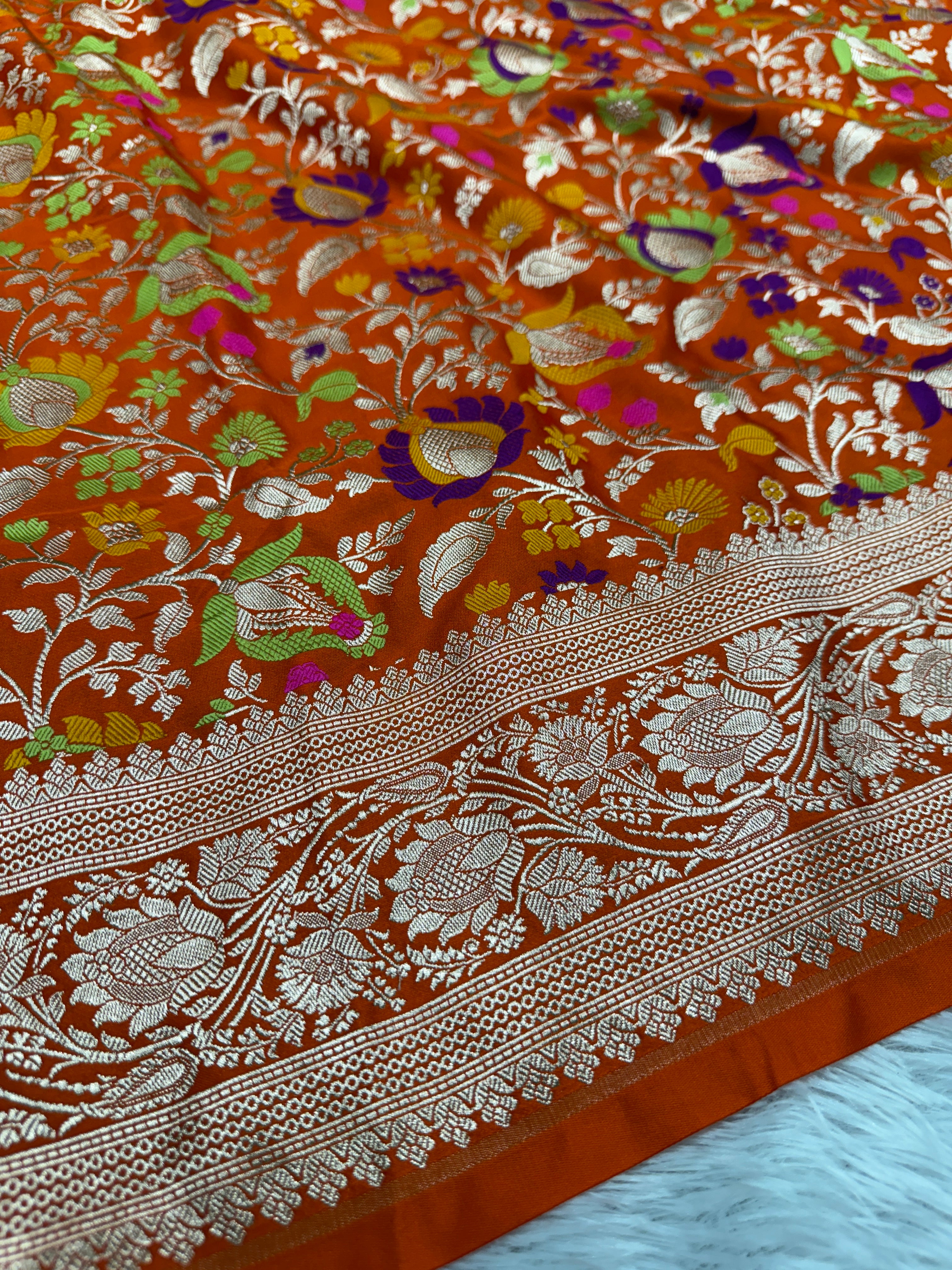 Banarasi Mashru katan silk saree Menakari Work hn140