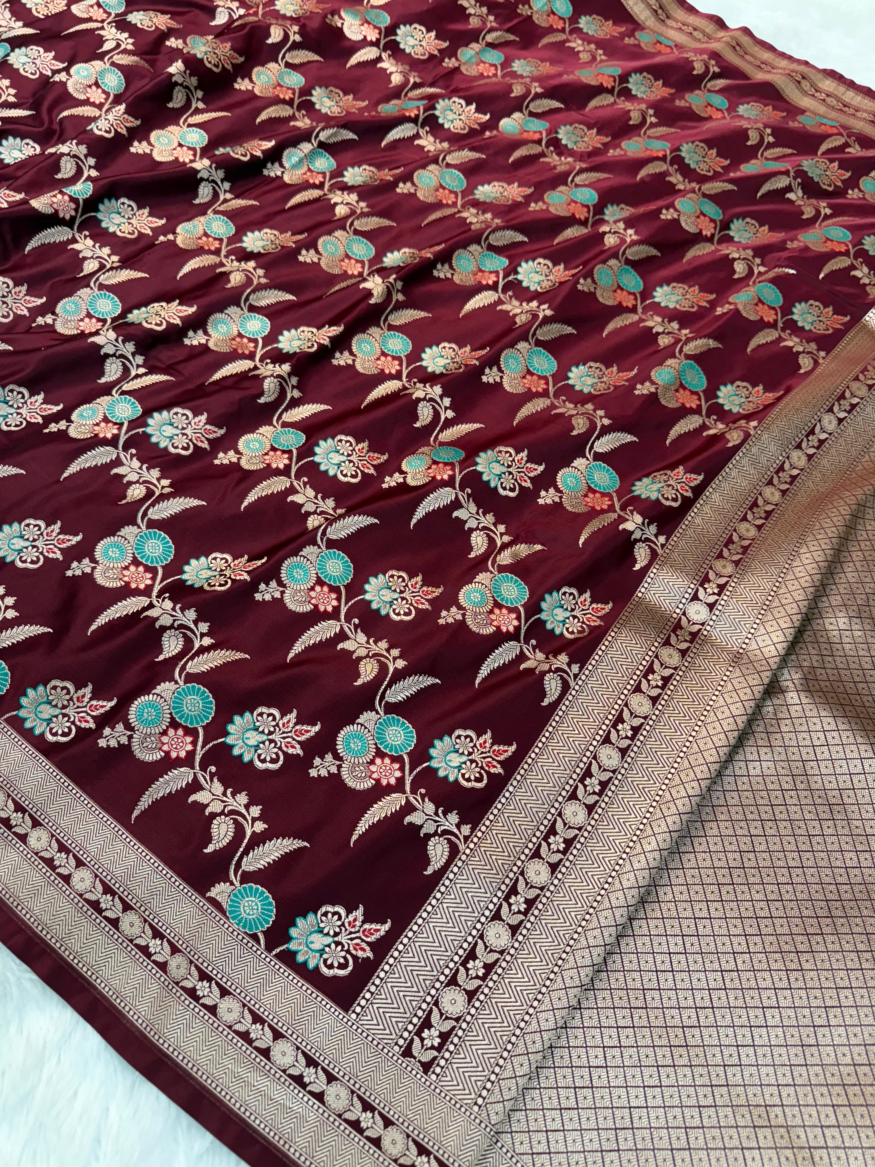BANARASI MASHRU KATAN SILK SAREE CELEBRATI HEMA MALLINI MAMA INSPIRED HN104