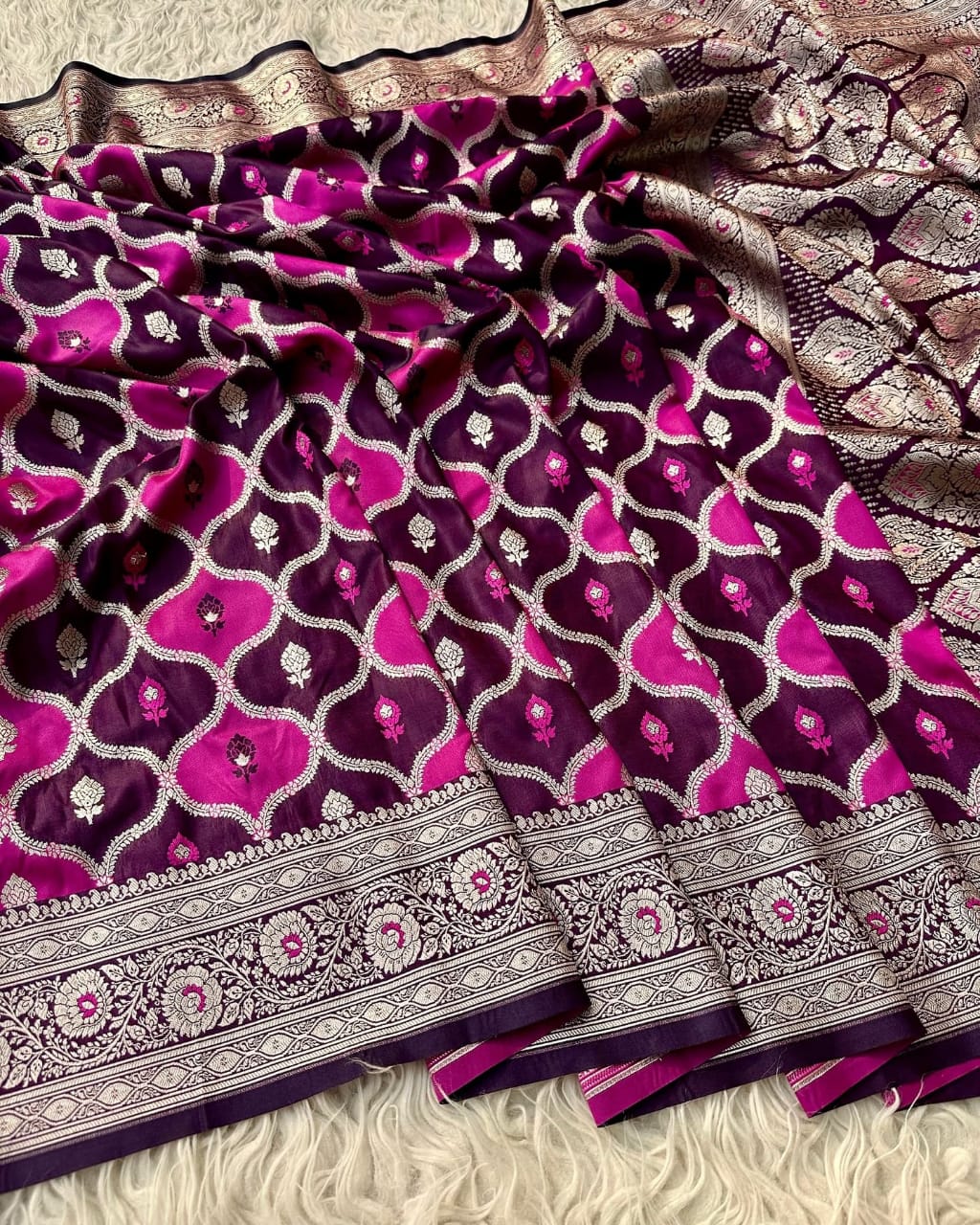 Banarasi mashru katan silk saree Rangkat design hn120