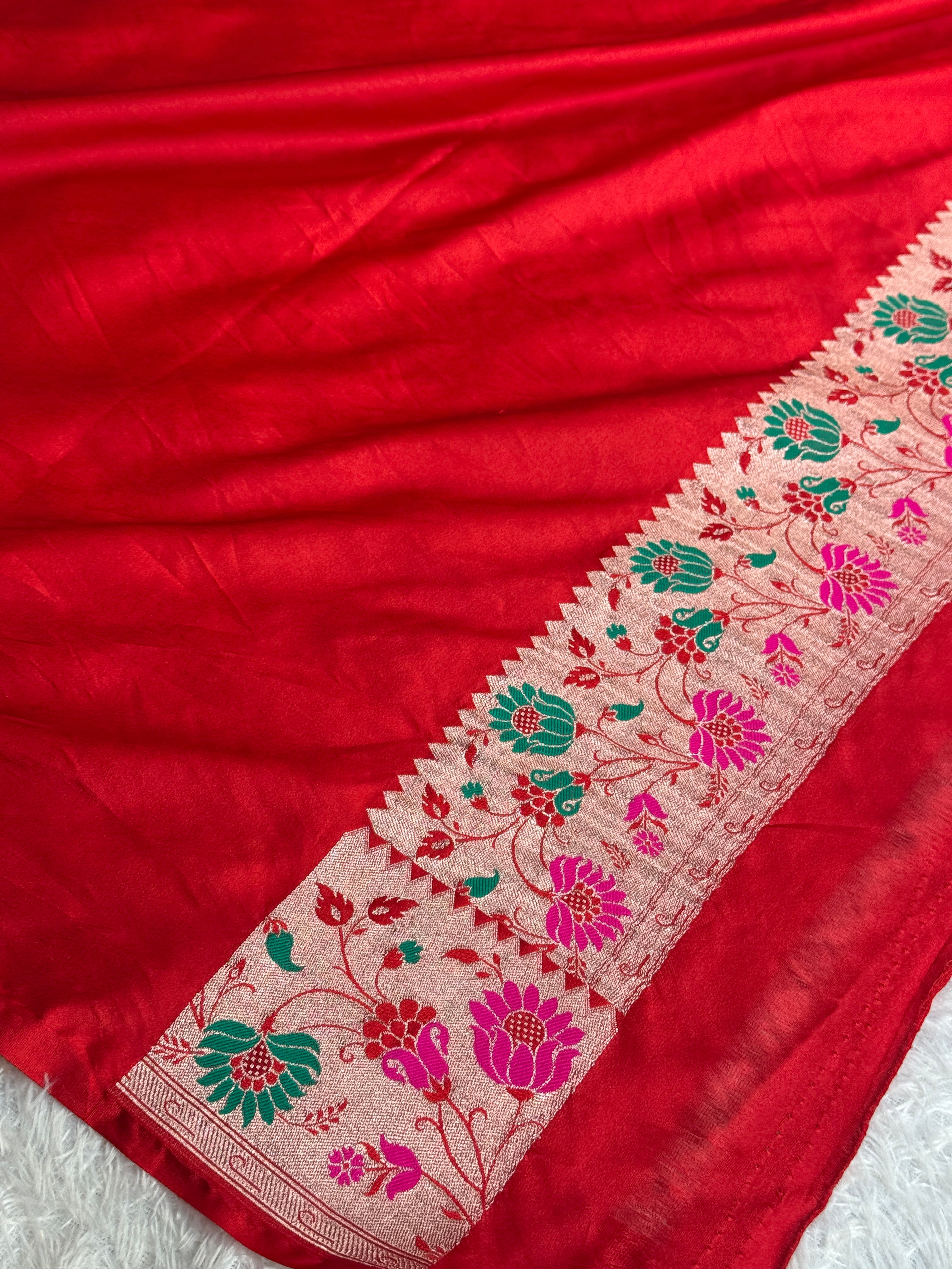 BANARASI MASHRU KATAN SILK SAREE MK071