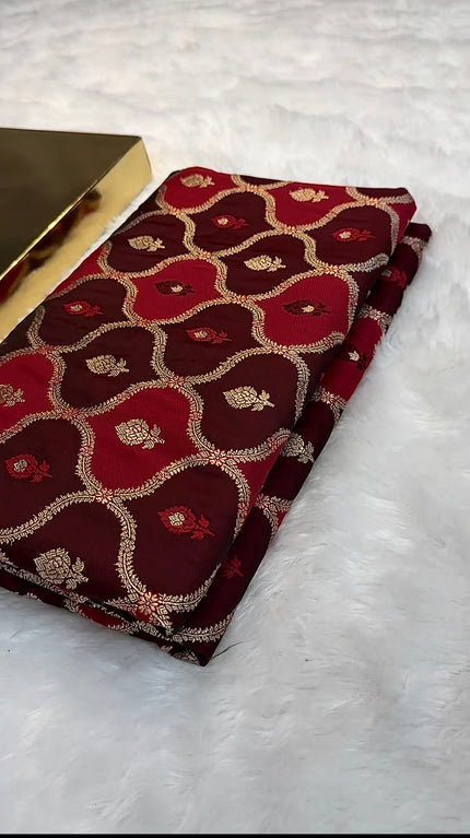 BANARASI MASHRU KATAN SILK SAREE RANGKAT DESIGN HN120