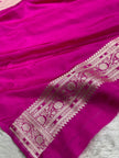 BANARASI MASHRU KATAN SILK SAREE CONTRAS DUAL COLOUR HN650
