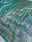 BANARASI MASHRU KATAN SILK SAREE MENAKARI WORK HN107