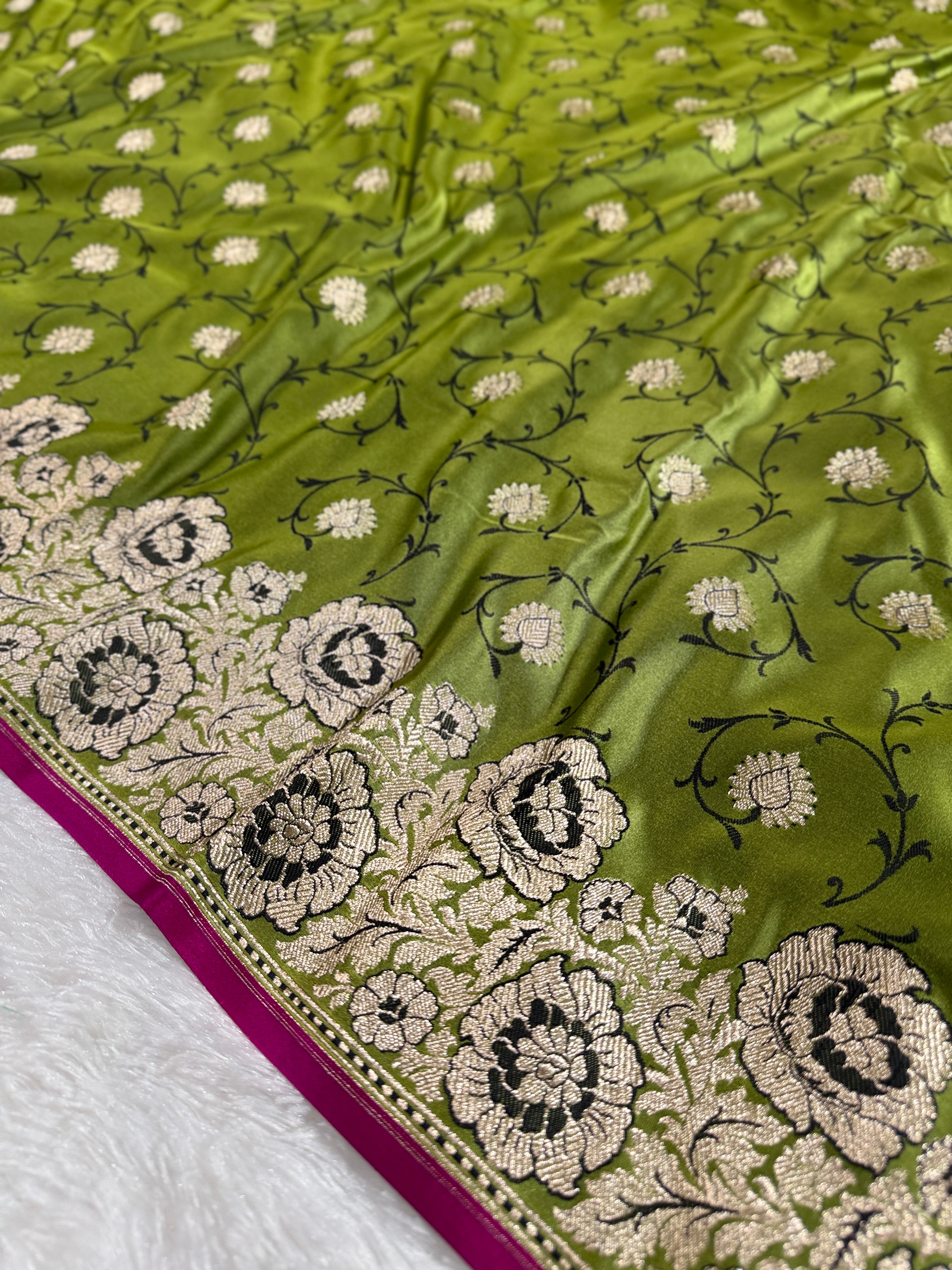 BANARASI MASHRU KATAN SILK SAREE HM533