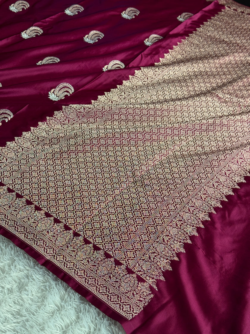 BANARASI MASHRU KATAN SILK SAREE MK042