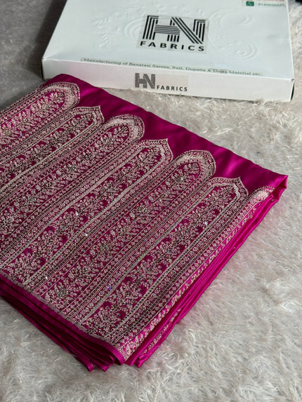 Banarasi mashru katan silk saree Swavroski Work hn102
