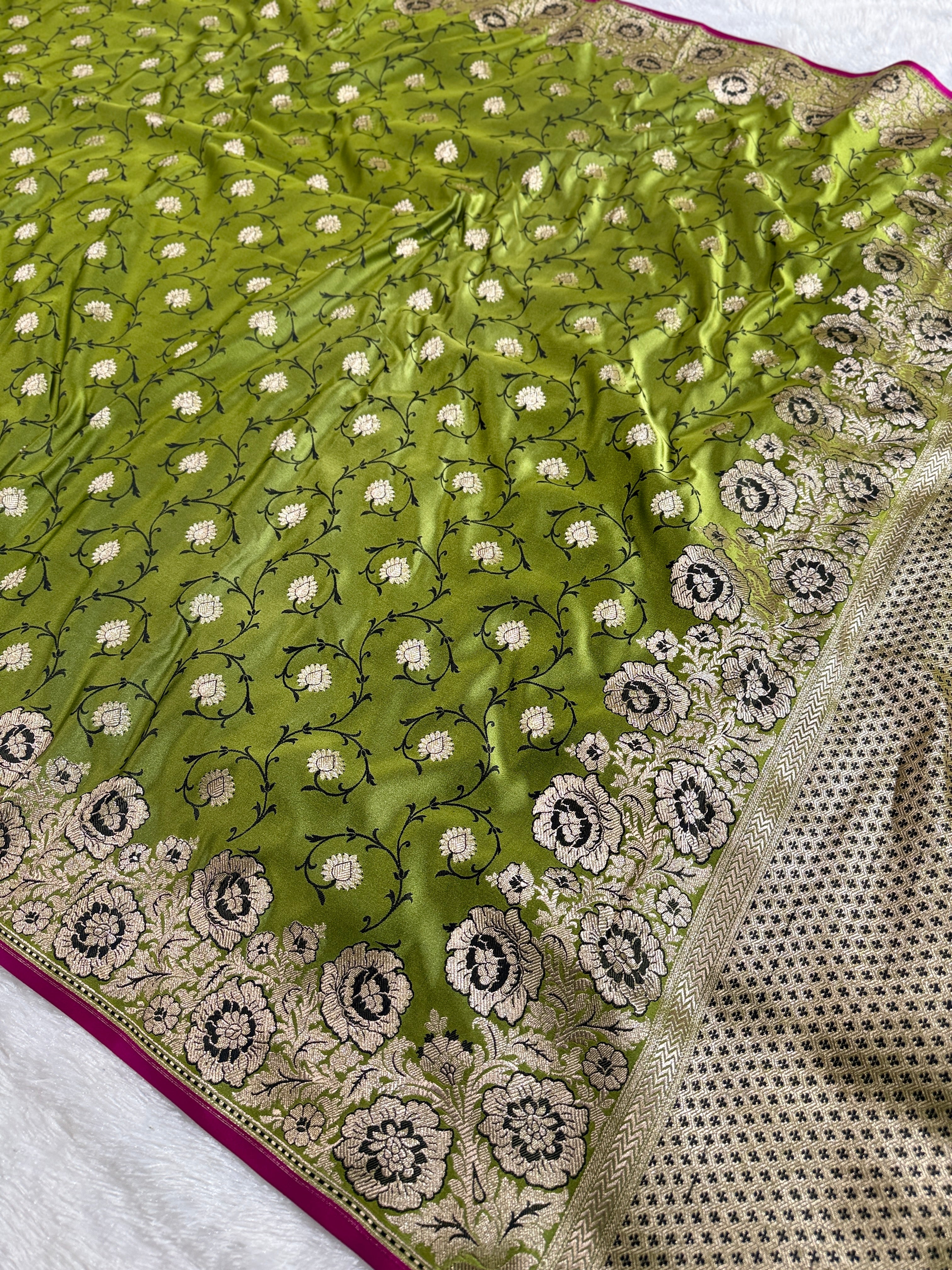 BANARASI MASHRU KATAN SILK SAREE HM533