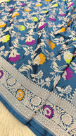 BANARASI MASHRU KATAN SILK SAREE MENAKARI WORK HN177