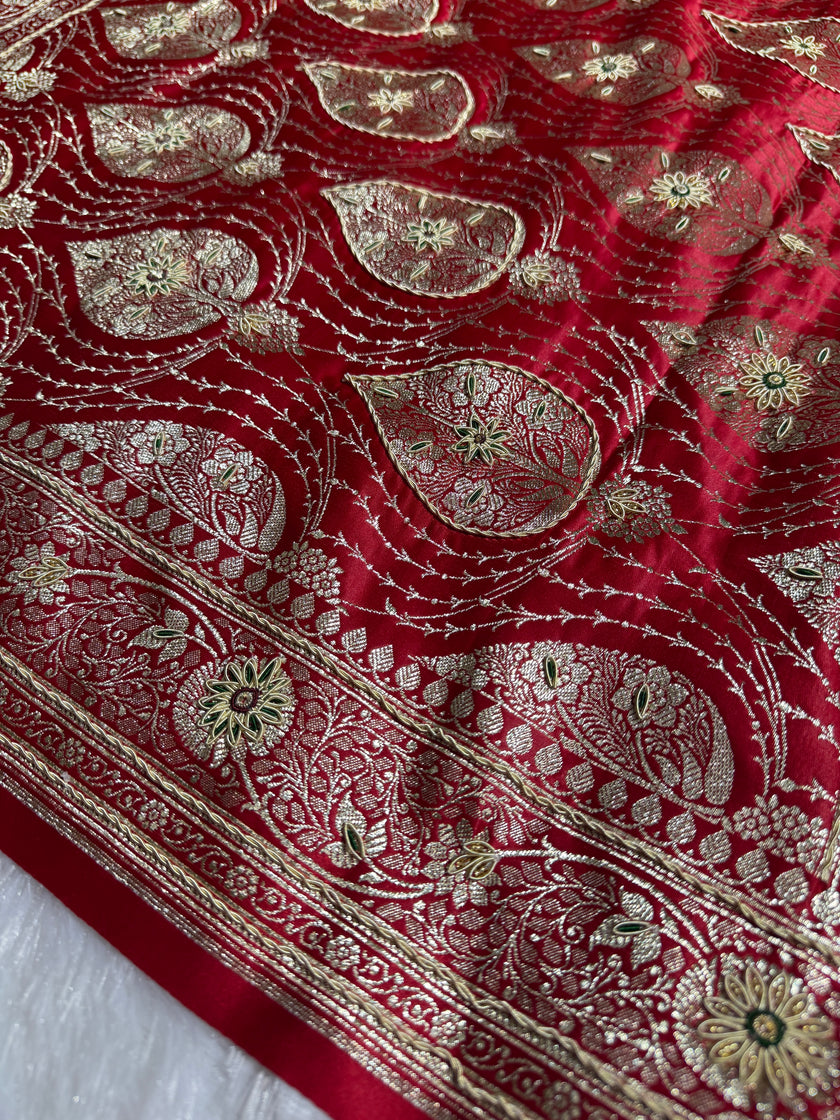 BANARASI SATIN SILK SAREE BRIDAL DESIGN HN600