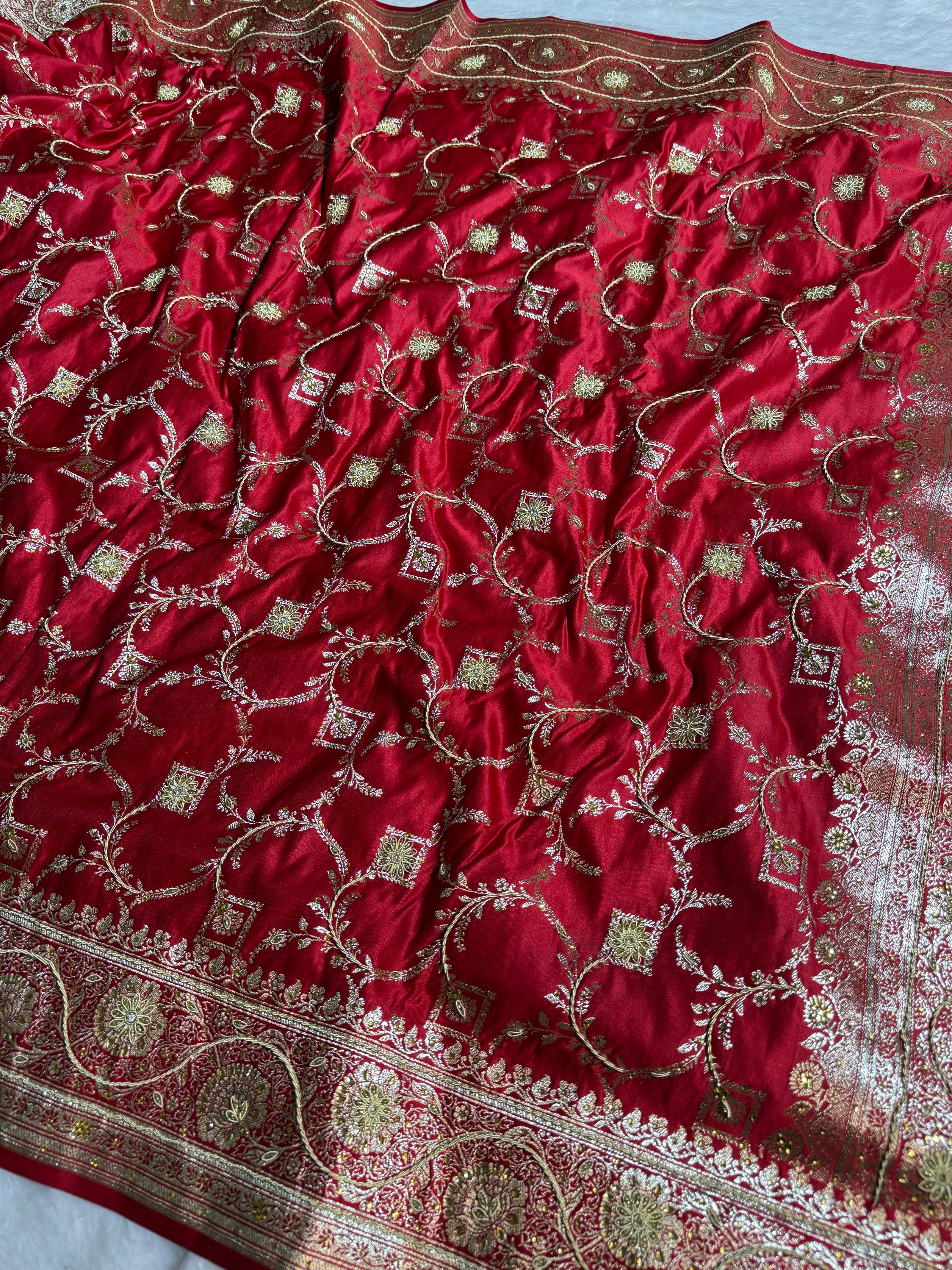 BANARASI SATIN SILK SAREE BRIDAL DESIGN HN600