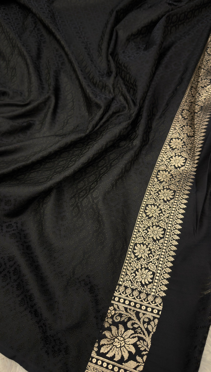 BANARASI MASHRU KATAN SILK SAREE MENAKARI WORK HN155