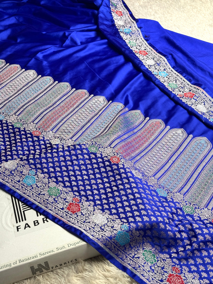 BANARASI MASHRU KATAN SILK SAREE MENAKARI WORK HN700