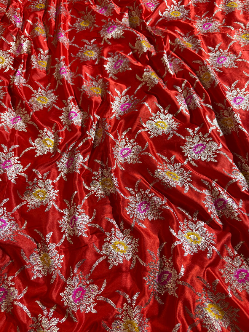 BANARASI MASHRU KATAN SILK SAREE MENAKARI WORK HN105