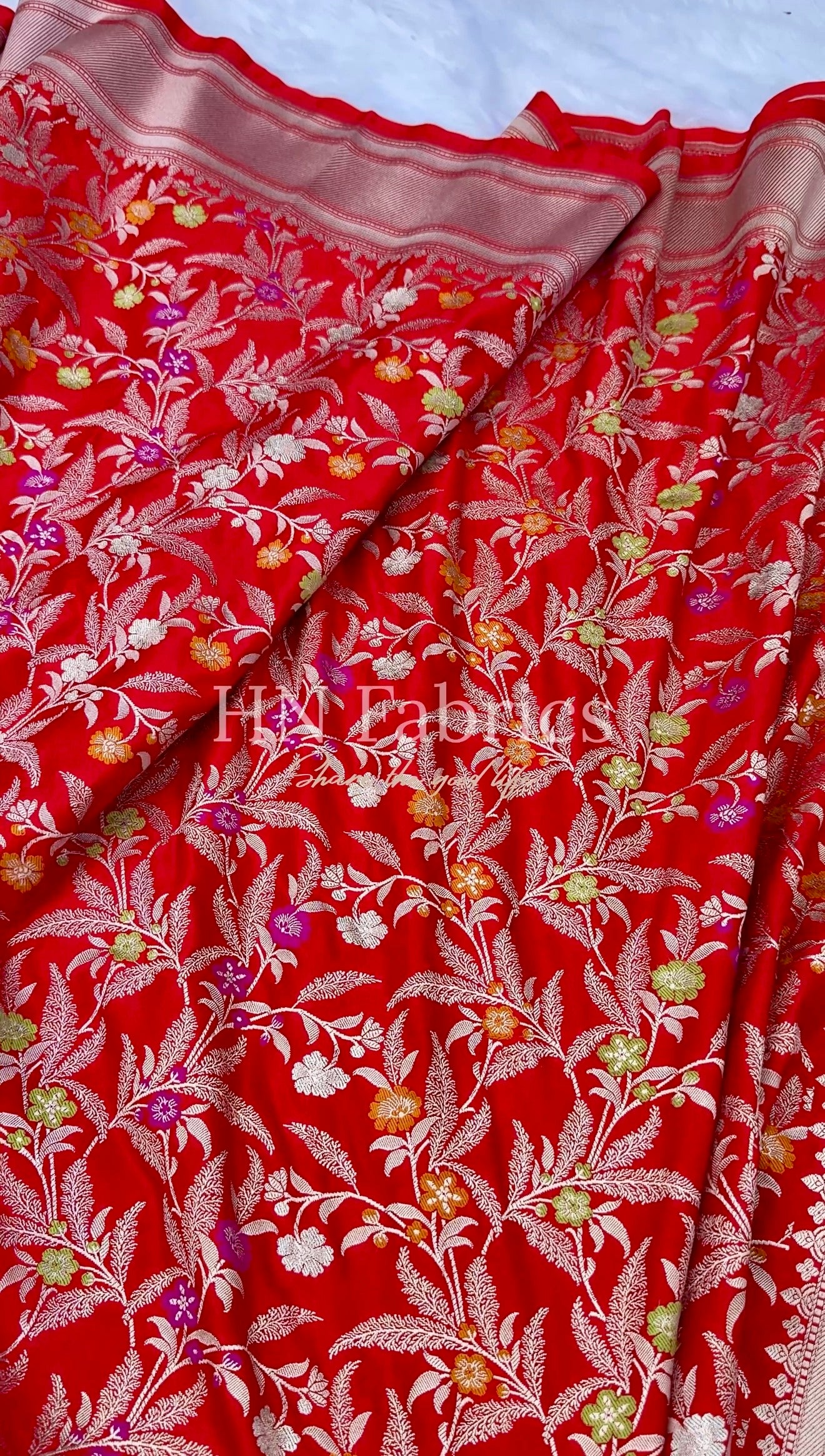 BANARASI MASHRU KATAN SILK SAREE MENAKARI WORK HN119