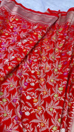 BANARASI MASHRU KATAN SILK SAREE MENAKARI WORK HN119