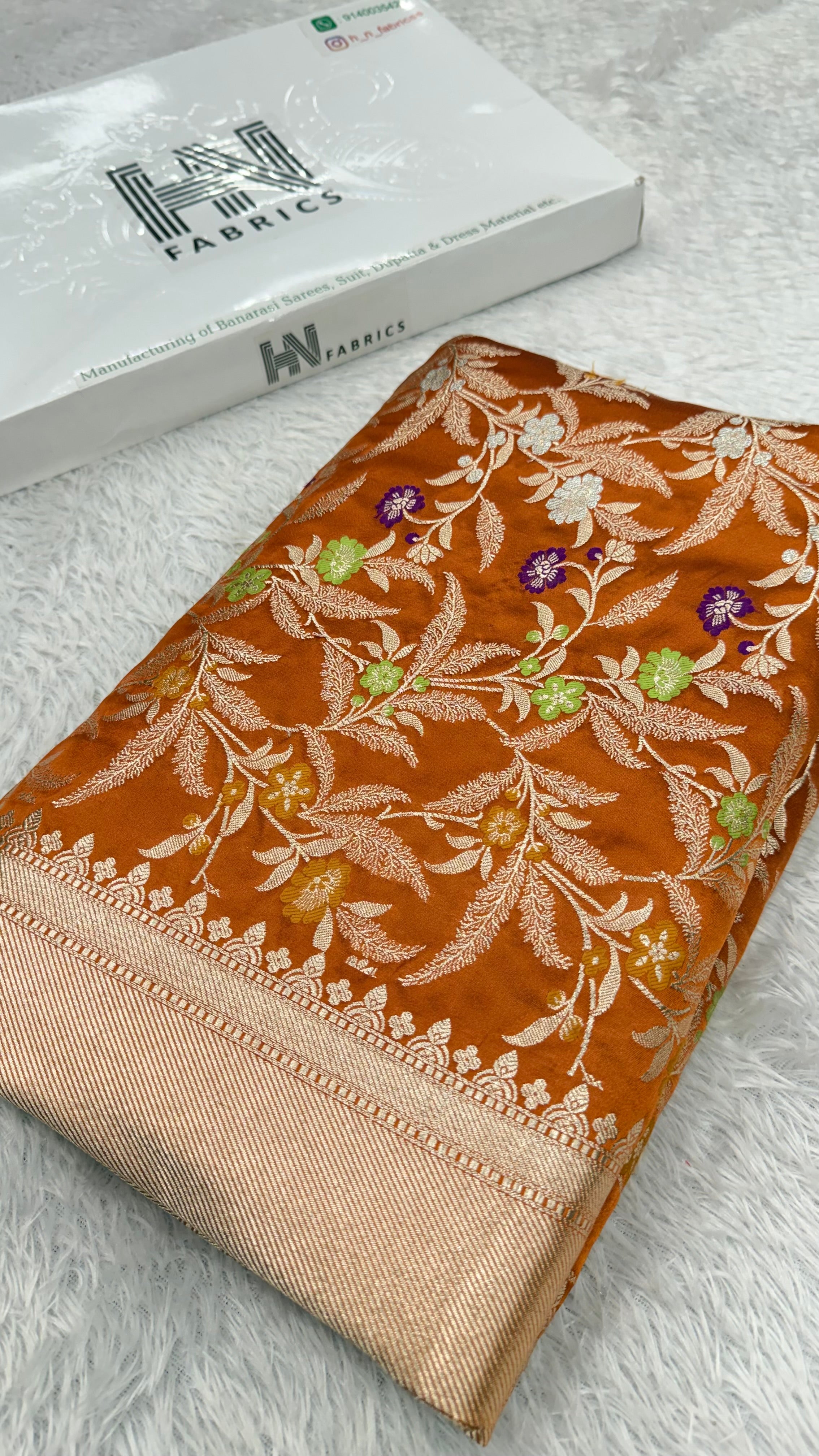 BANARASI MASHRU KATAN SILK SAREE MENAKARI WORK HN119