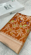 BANARASI MASHRU KATAN SILK SAREE MENAKARI WORK HN119