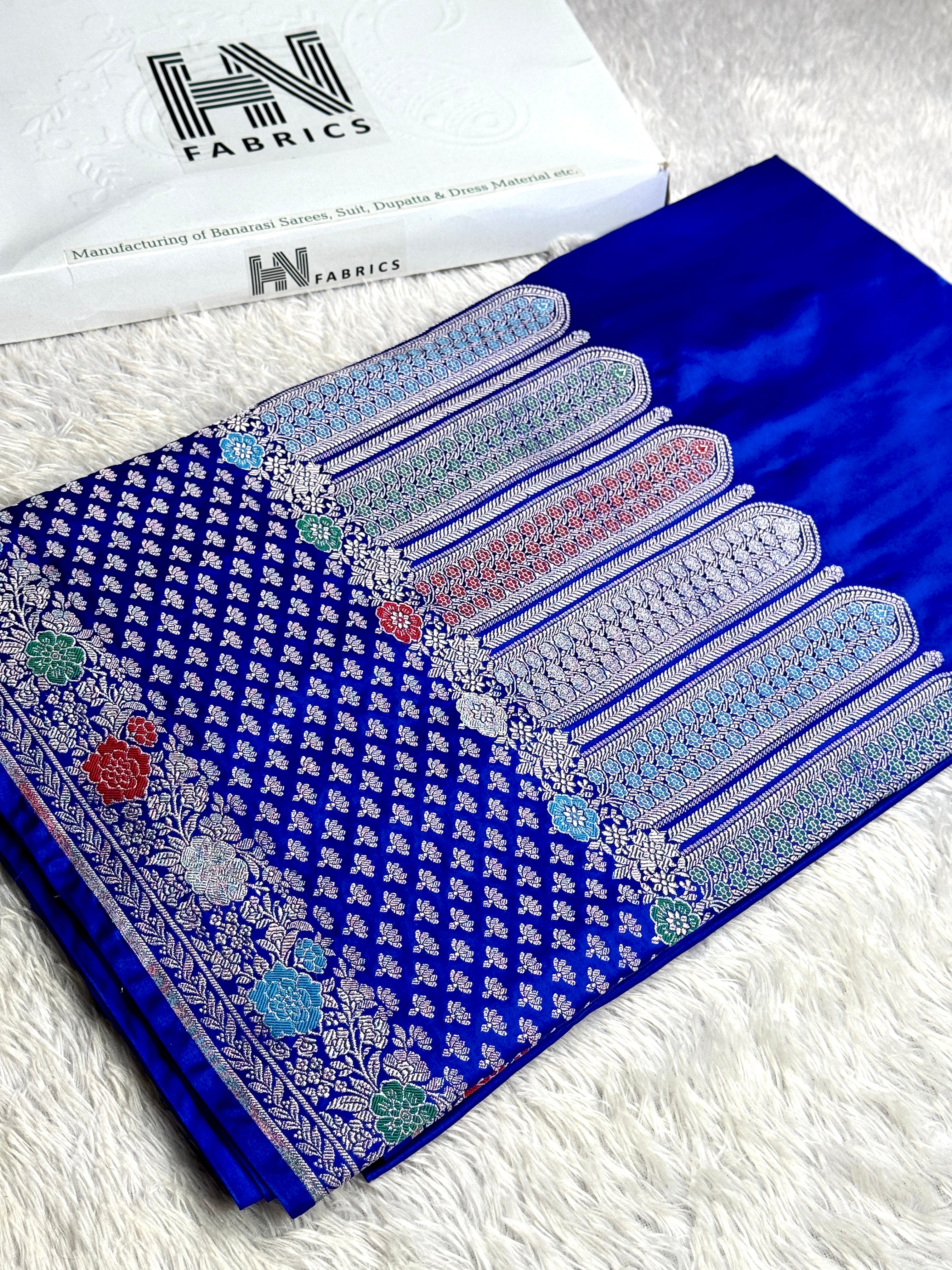 BANARASI MASHRU KATAN SILK SAREE MENAKARI WORK HN700