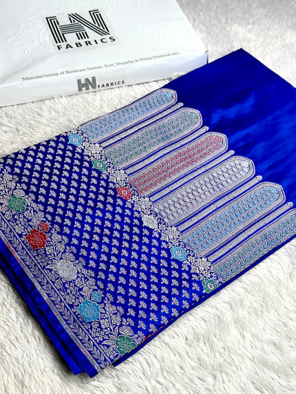 BANARASI MASHRU KATAN SILK SAREE MENAKARI WORK HN700