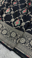 BANARASI MASHRU KATAN SILK SAREE MENAKARI WORK HN155