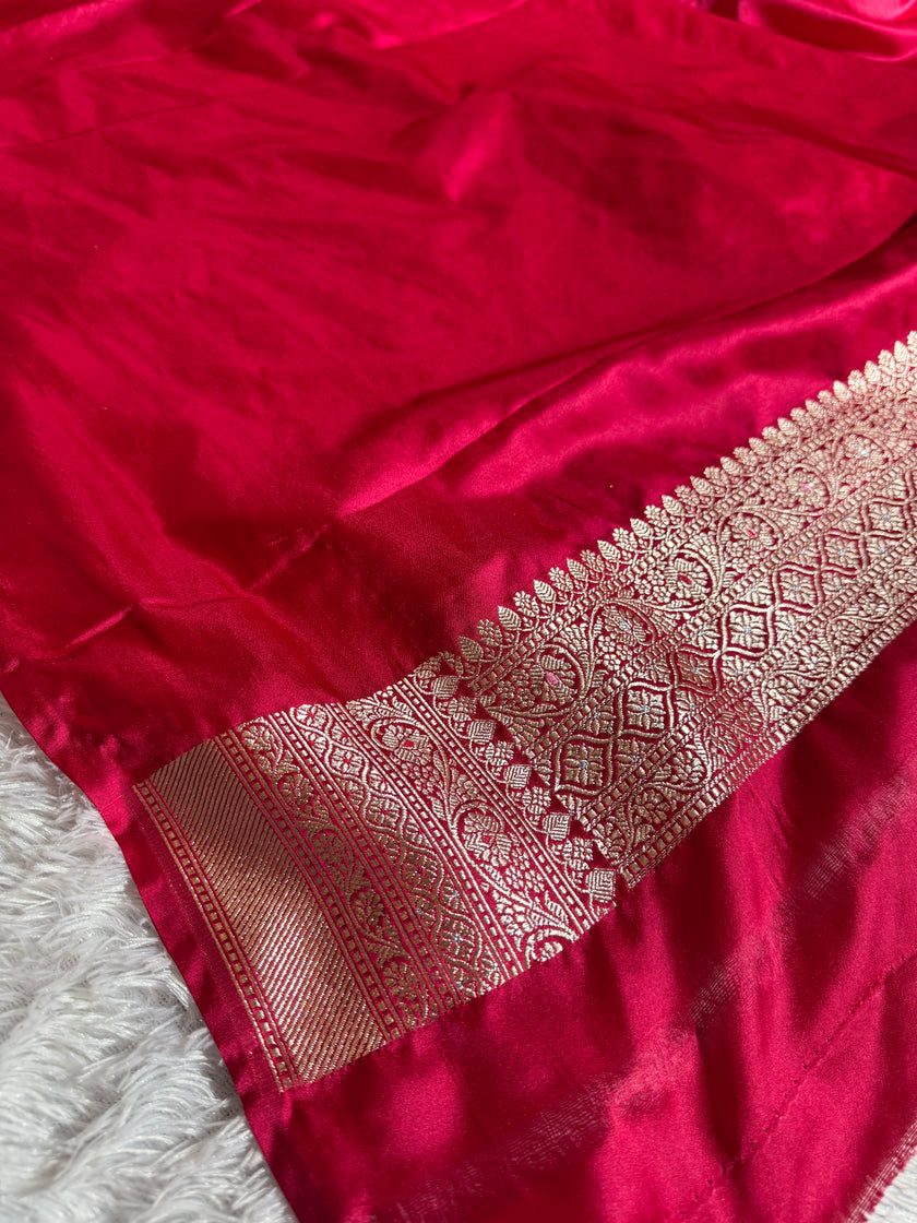 BANARASI MASHRU KATAN SILK SAREE MENAKARI WORK HN500