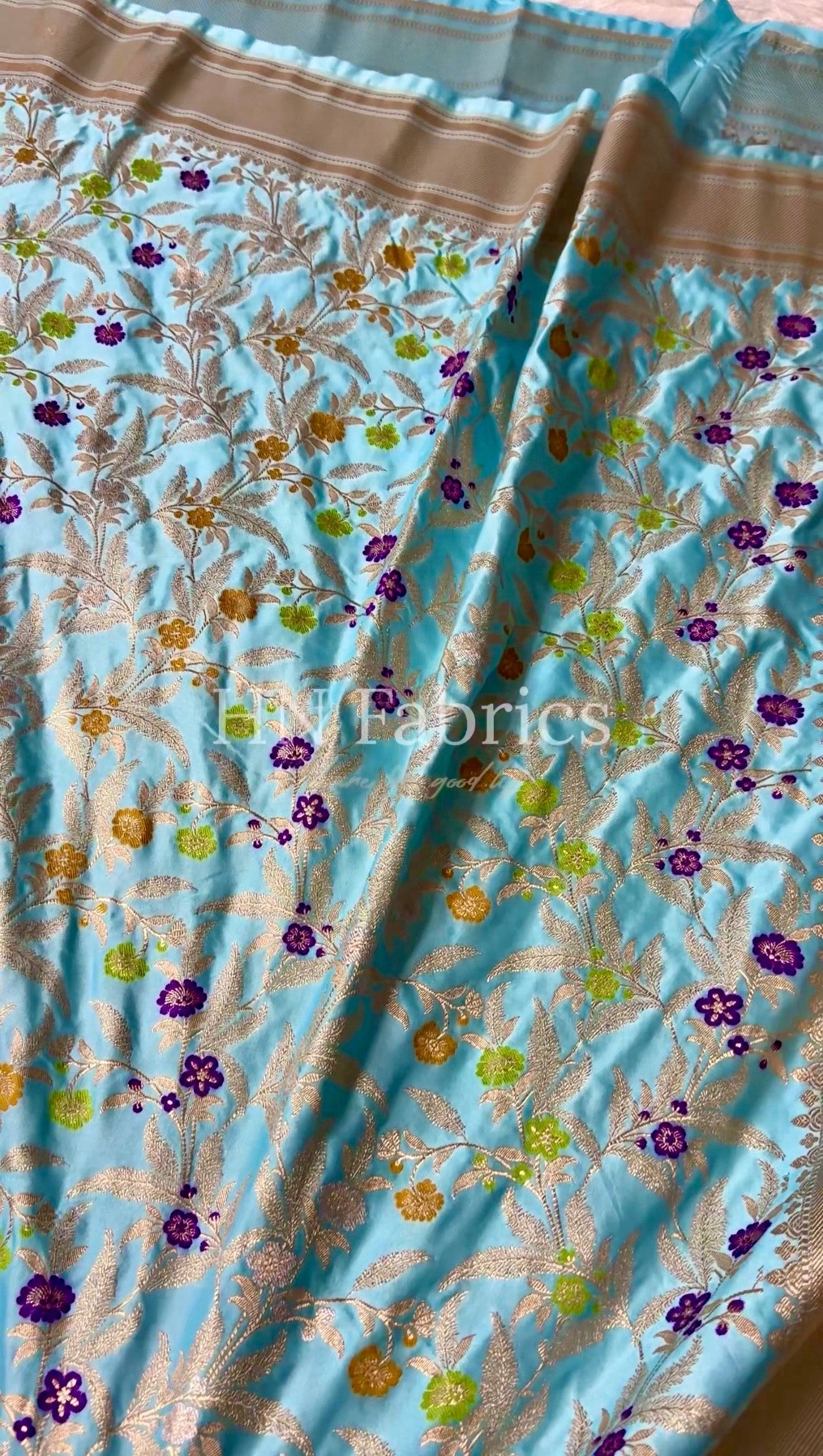 BANARASI MASHRU KATAN SILK SAREE MENAKARI WORK HN119
