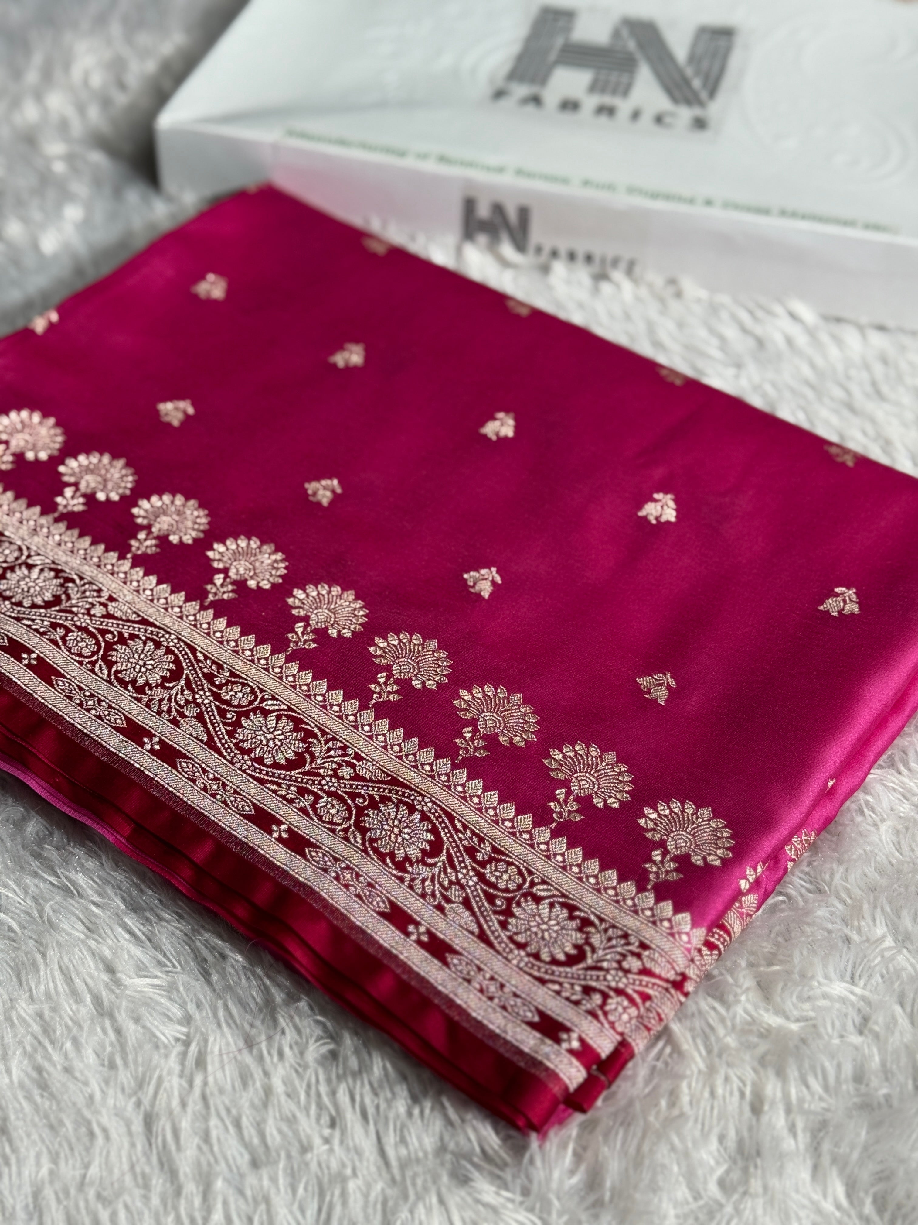 BANARASI MASHRU KATAN SILK SAREE CONTRAS DUAL COLOUR HN650