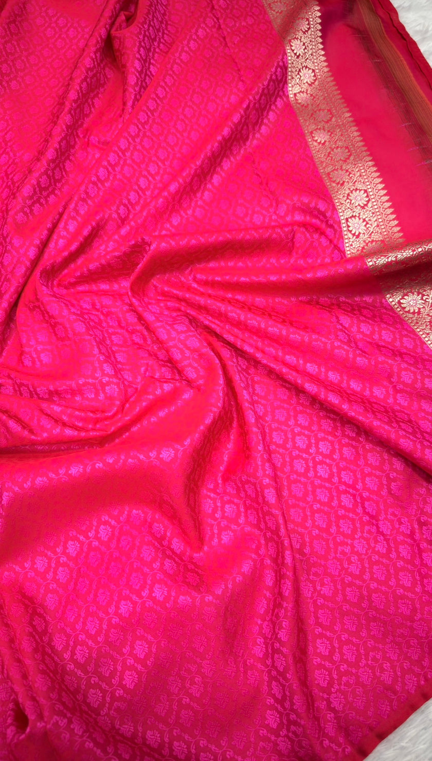 BANARASI MASHRU KATAN SILK SAREE MENAKARI WORK HN155