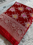 BANARASI MASHRU KATAN SILK SAREE MENAKARI WORK HN105