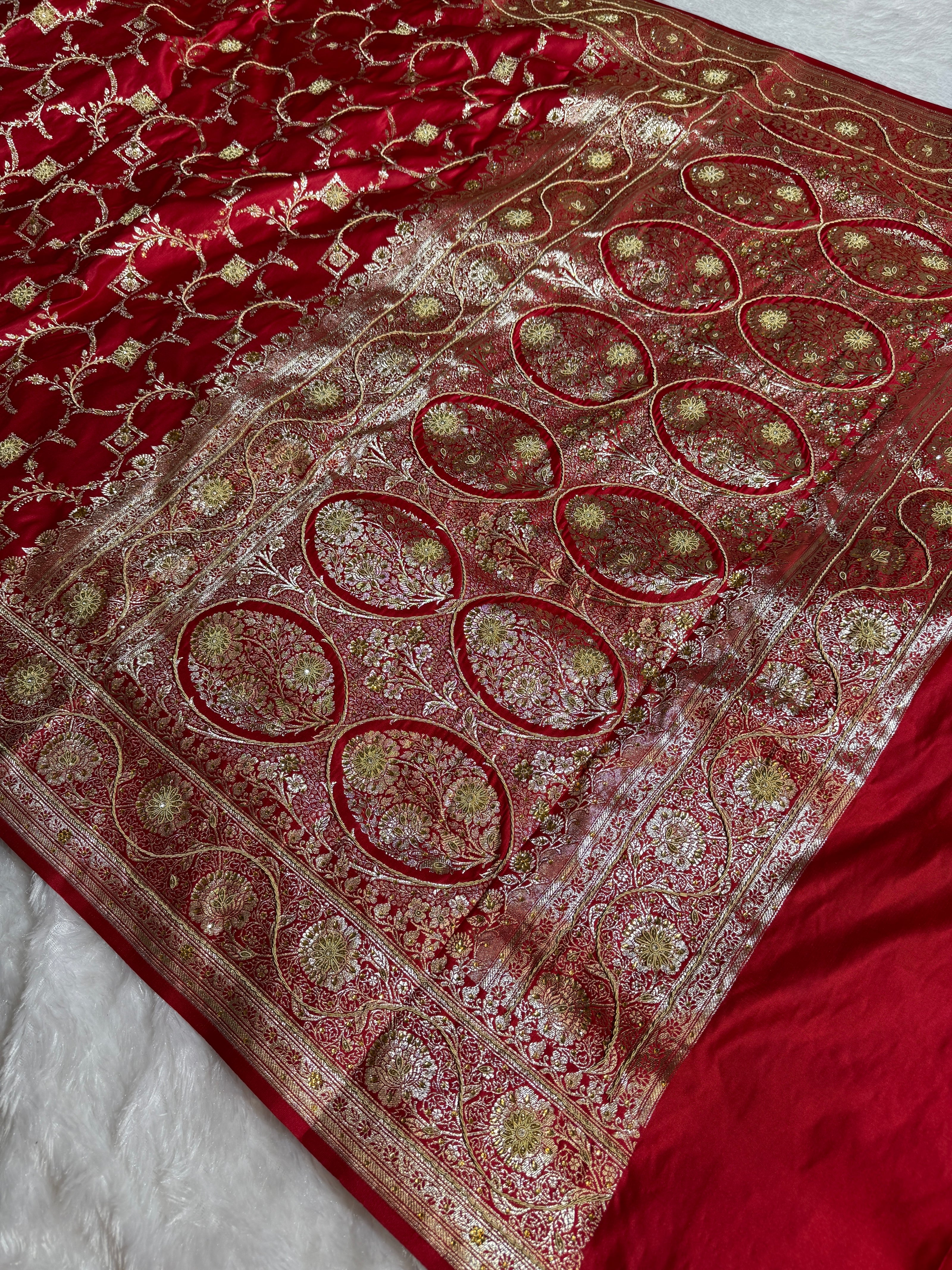 BANARASI SATIN SILK SAREE BRIDAL DESIGN HN600