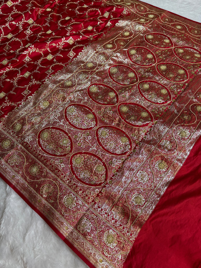 BANARASI SATIN SILK SAREE BRIDAL DESIGN HN600