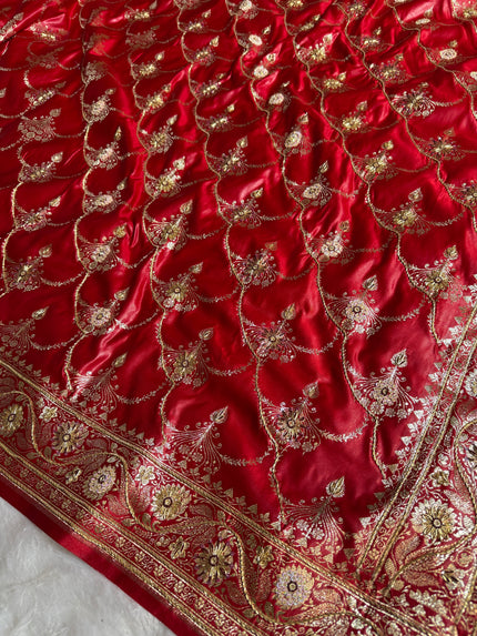 BANARASI SATIN SILK SAREE BRIDAL DESIGN HN600