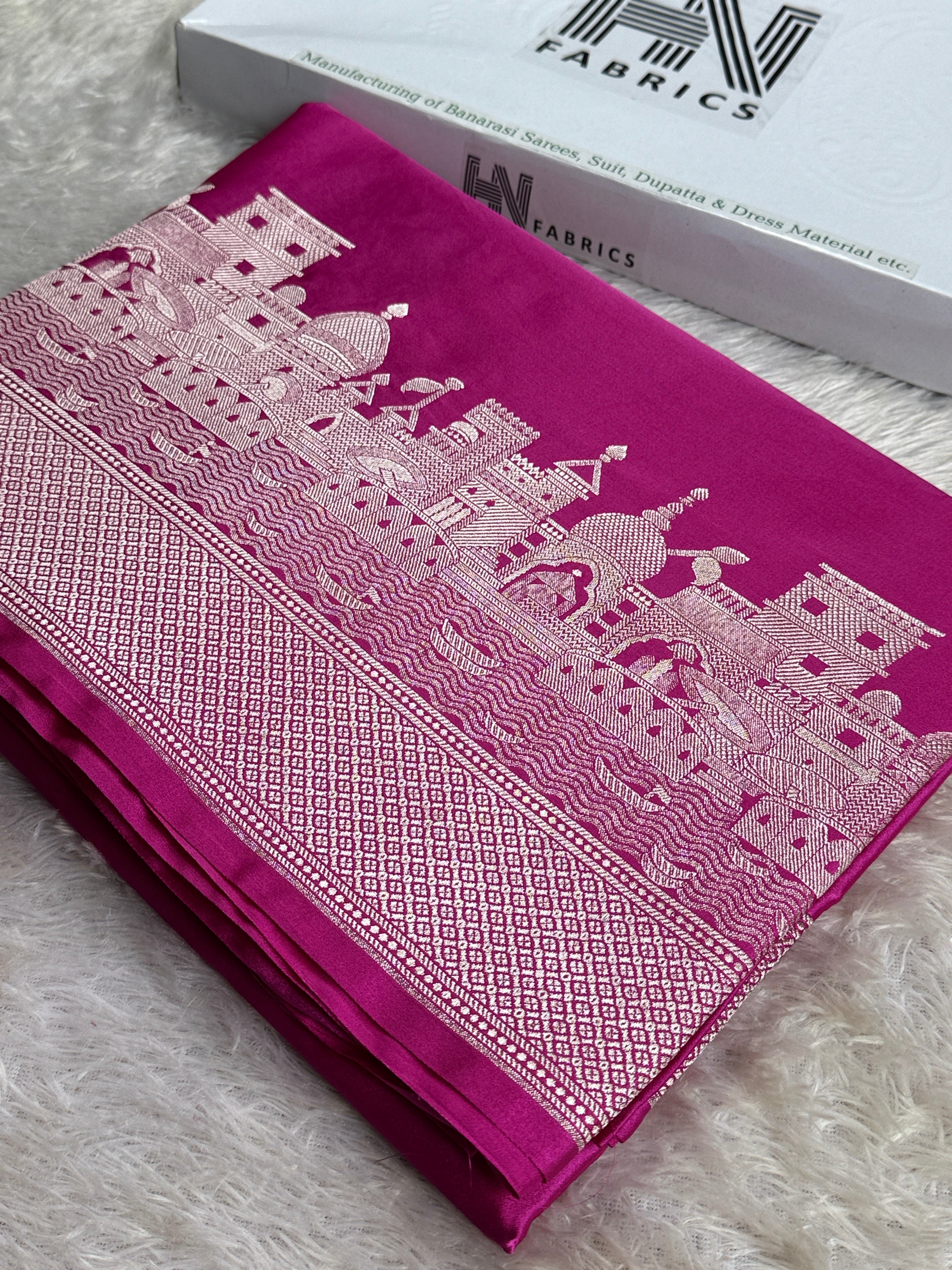 BANARASI MASHRU KATAN SILK SAREE BANARASI GHAT DESIGN HN750