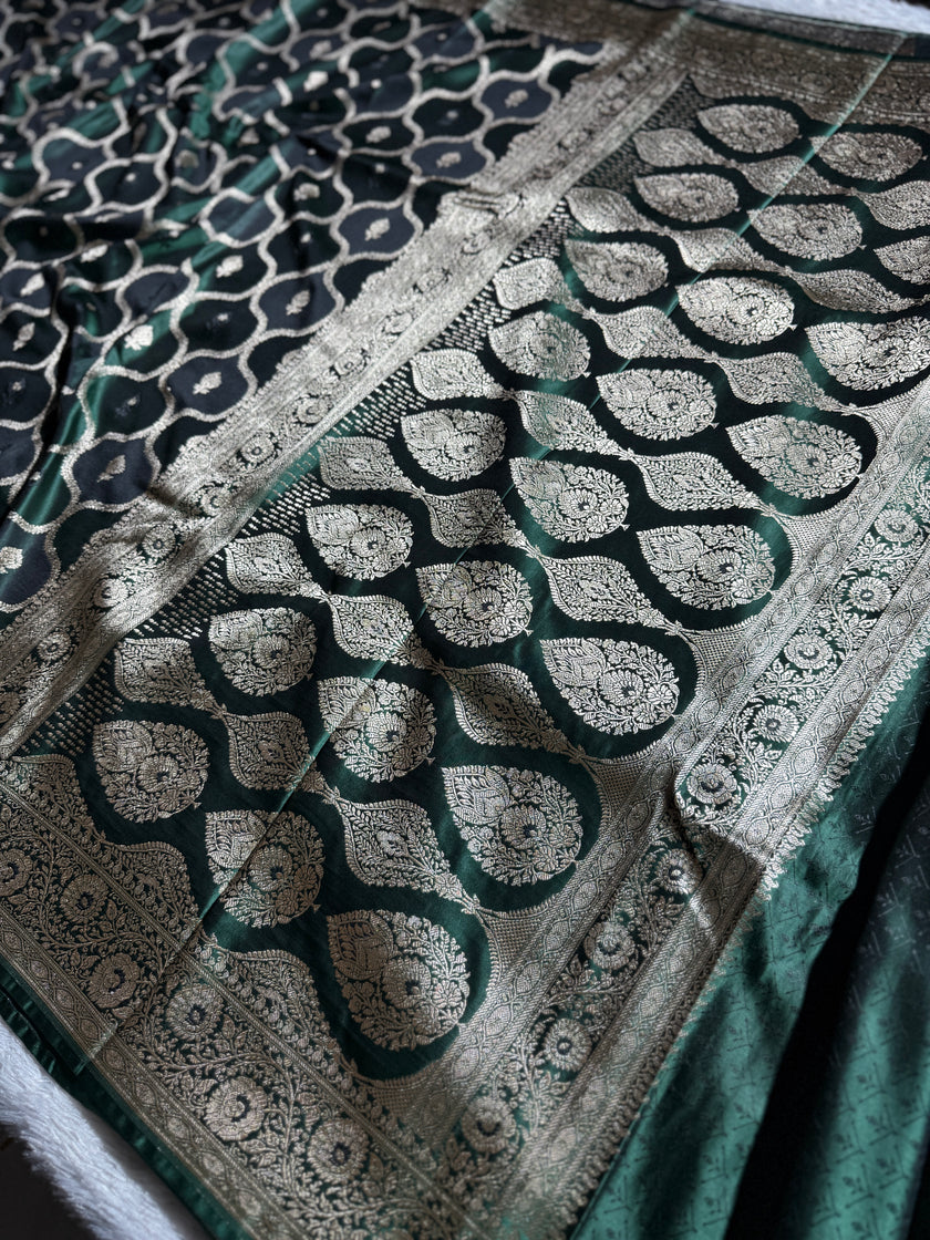 BANARASI MASHRU KATAN SILK SAREE RANGKAT DESIGN HN120