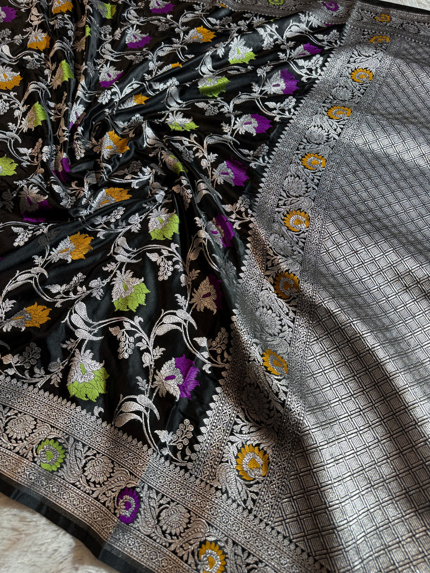 BANARASI MASHRU KATAN SILK SAREE MENAKARI WORK HN504