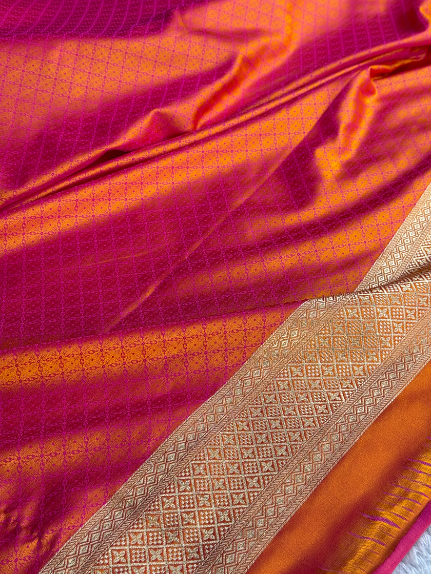 BANARASI MASHRU KATAN SILK SAREE MK044