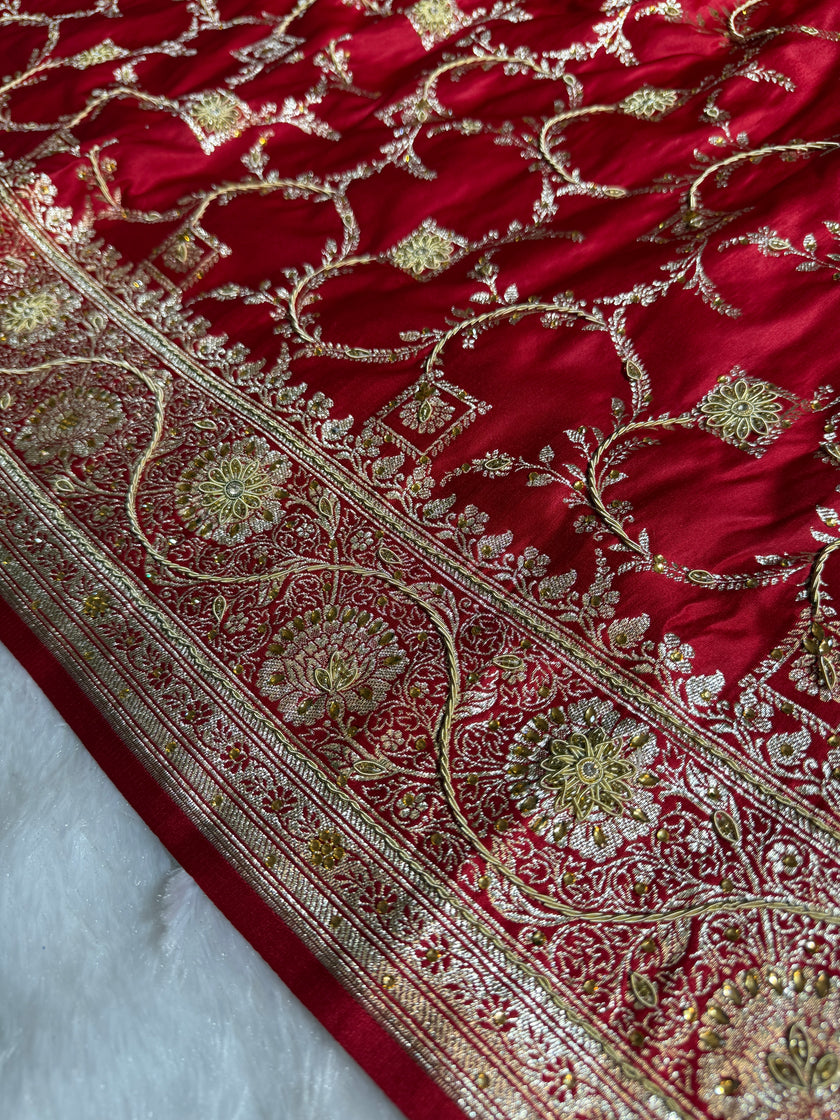 BANARASI SATIN SILK SAREE BRIDAL DESIGN HN600