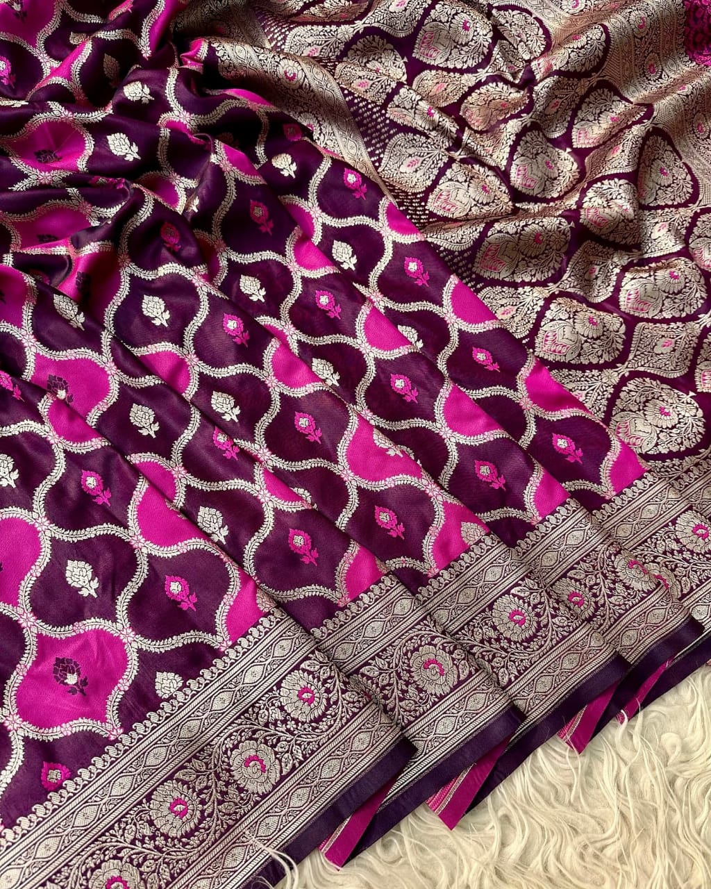 Banarasi mashru katan silk saree Rangkat design hn120
