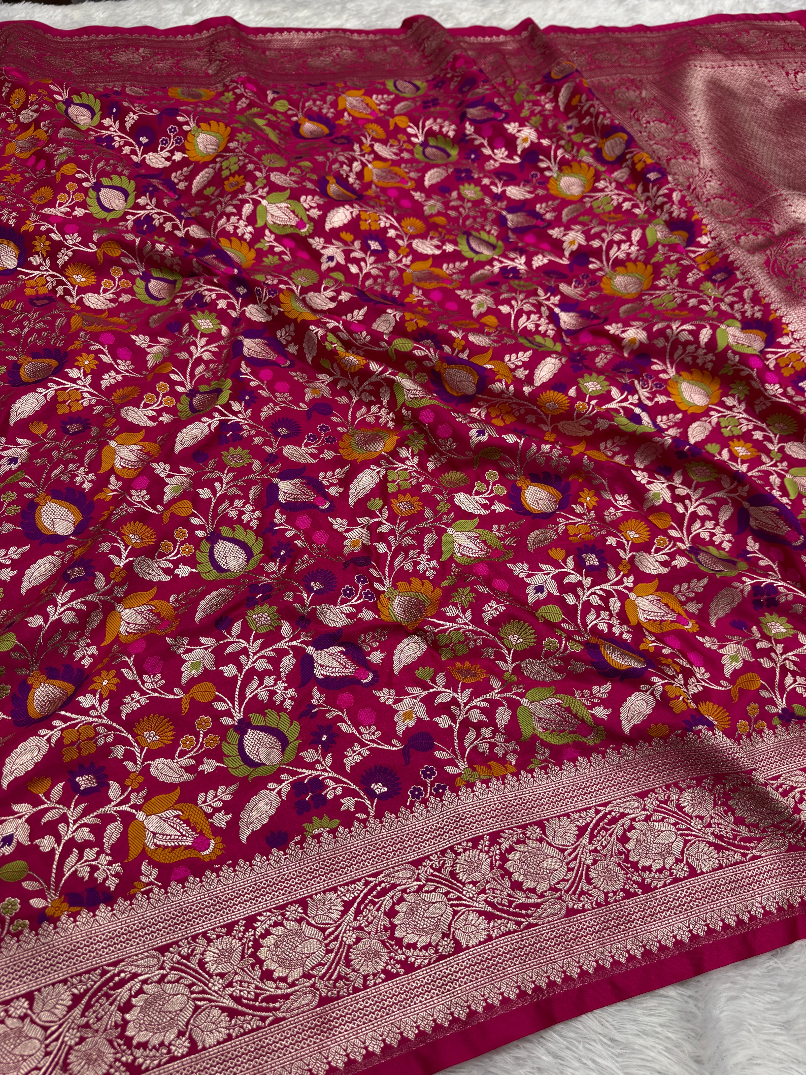 Banarasi Mashru Katan Silk Saree Menakari Work hn140