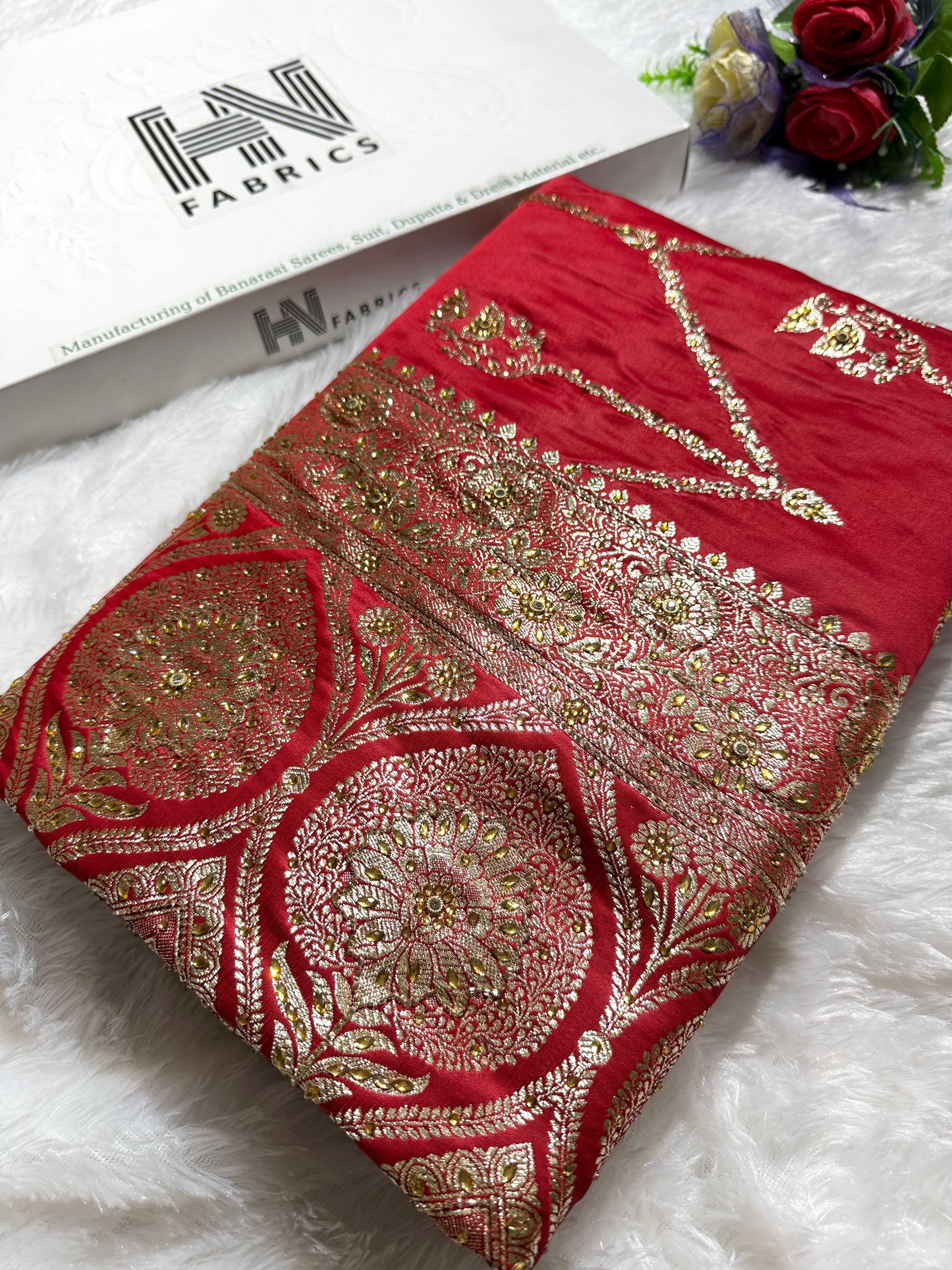 BANARASI SATIN SILK SAREE BRIDAL DESIGN