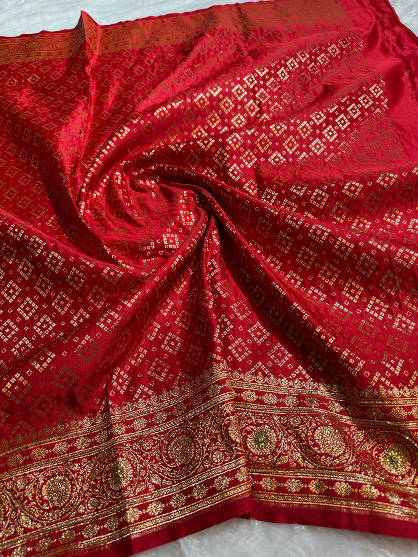 BANARASI SATIN SILK SAREE BRIDAL DESIGN HN600